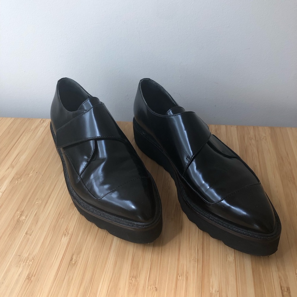 Black Smooth Leather Vince Loafers